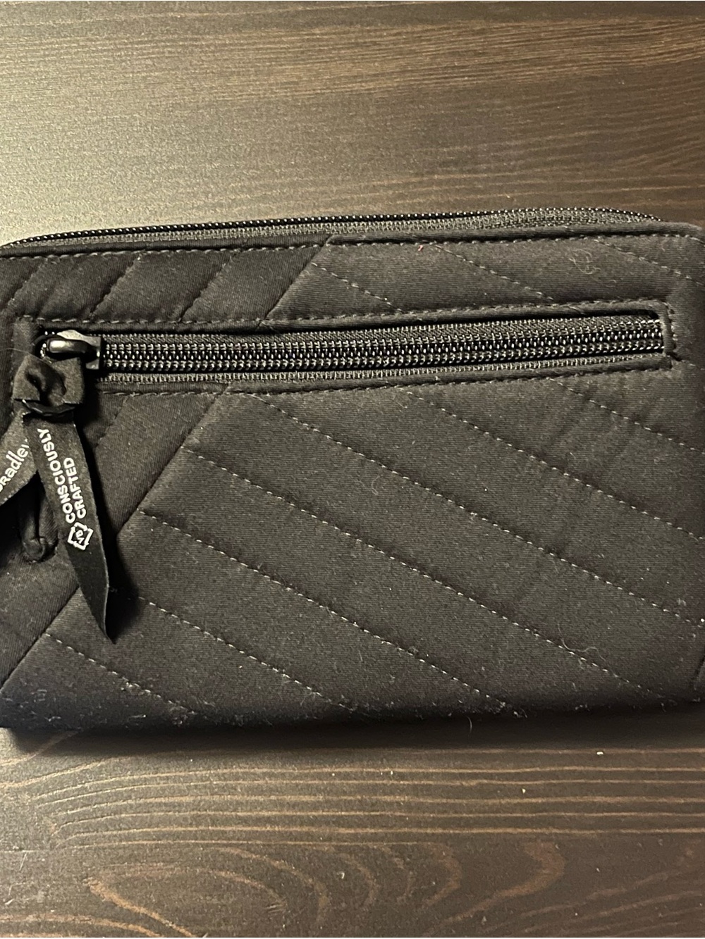 Vera Bradley RFID Turnlock Wallet Classic Black Quilted - Picture 6 of 8